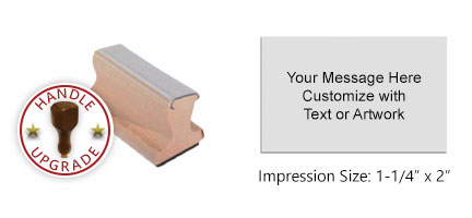 Customize this 1-1/4" x 2" wood rubber stamp w/ up to 7 lines of text/upload your artwork for free! Separate ink pad required. Orders over $75 ship free.