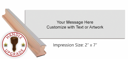 Customize this 2" x 7" stamp with up to 12 lines of text or artwork! Primarily used for logos. Separate ink pad required. Free shipping on orders over $75!