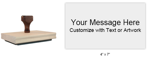 Personalize this wood stamp with 25 lines of text or your artwork! Great for long logos or messages. Separate ink pad required. Ships in 1-2 business days!