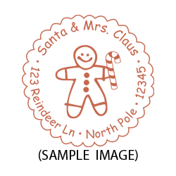 Gingerbread man round monogram address stamp on 5 mount options. Hand stamp requires ink pad, not included. Fast & free shipping on orders $60 and over!