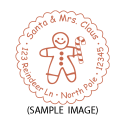 Gingerbread man round monogram address stamp on 5 mount options. Hand stamp requires ink pad, not included. Fast & free shipping on orders $75 and over!