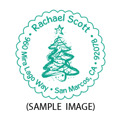 Christmas tree squiggle round monogram address stamp on 5 mount options. Hand stamp requires ink pad, not included. Fast & free shipping on orders $60 and over!