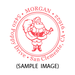 Santa Claus round monogram address stamp in 11 vibrant ink colors! 3 mount options.  Hand stamp requires ink pad, not included. Orders over $45 ship free!