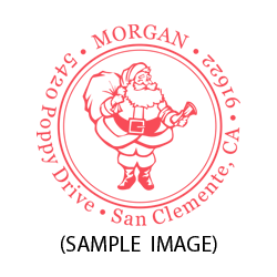 Santa Claus round monogram address stamp on 5 mount options. Hand stamp requires ink pad, not included. Fast & free shipping on orders $75 and over!