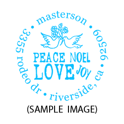 Peace with doves round monogram address stamp in 11 vibrant ink colors! 3 mount options. Hand stamp requires ink pad, not included. Orders over $45 ship free!