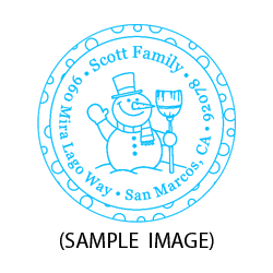 Happy snowman round monogram address stamp on 5 mount options. Hand stamp requires ink pad, not included. Fast & free shipping on orders $75 and over!