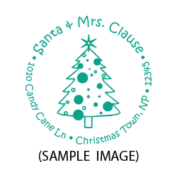 Christmas tree w/ ornaments round monogram address stamp on 5 mount options. Hand stamp requires ink pad, not included. Fast & free shipping on orders $60 and over!
