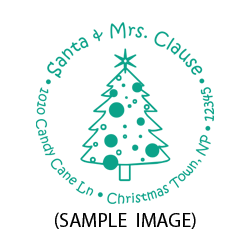 Christmas tree w/ ornaments round monogram address stamp on 5 mount options. Hand stamp requires ink pad, not included. Fast & free shipping on orders $75 and over!