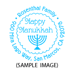 Hanukkah round monogram address stamp on 5 mount options. Hand stamp requires ink pad, not included. Fast & free shipping on orders $75 and over!