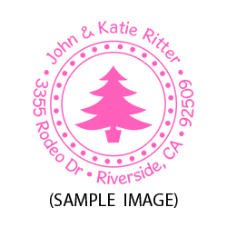 Solid Christmas tree round monogram address stamp on 5 mount options. Hand stamp requires ink pad, not included. Fast & free shipping on orders $60 and over!