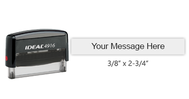 Great for stamping long one-word messages on this 3/8 x 2-3/4 inch ink stamp in your choice of 11 ink colors. Reinkable. Orders over $45 ship free!