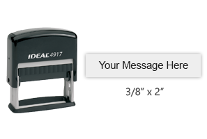Customize up to 2 small lines of text on this 3/8" x 2" ink stamp in your choice of 11 vibrant ink colors. Orders over $60 ship free!