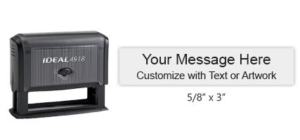 This top quality self-inking stamp with an impression area of 5/8" x 3" is free to customize in your choice of 11 ink colors. Orders over $60 ship free!