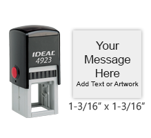 This high quality 1-3/16" x 1-3/16" self-inking stamp allows for free customization in your choice of 11 vibrant ink colors. Orders over $45 ship free!