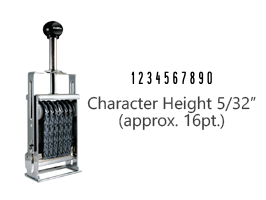 This JustRite Direct Action Self-Inker 1-10 has a character height of 5/32" & includes 10 bands w/ two band options. 5 ink color options or dry pad.