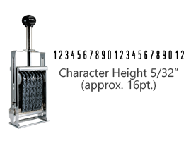 This JustRite Direct Action Self-Inker 1-22 has a character height of 5/32" & includes 22 bands w/ two band options. 5 ink color options or dry pad.