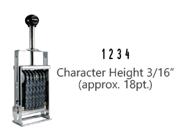 This JustRite Direct Action Self-Inker 2-4 has a character height of 3/16" & includes 4 bands w/ two band options. 5 ink color options or dry pad.