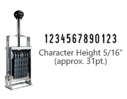 This JustRite Direct Action Self-Inker 3-13 has a character height of 5/16" & includes 13 bands w/ two band options. 5 ink color options or dry pad.