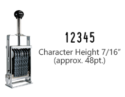 This JustRite Direct Action Self-Inker 4-5 has a character height of 7/16" & includes 5 bands w/ six band options. 5 ink color options or dry pad.