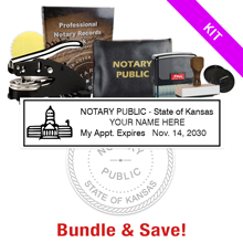 This KS notary pro kit, meets all state requirements & is available on 5 mount choices with rectangle stamp, & seven other items with options to choose from.