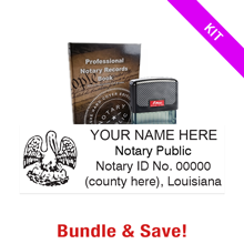 Top quality Louisiana notary renewal kit, meets all state requirements and is available on 5 mount choices with record book. Ships quick!
