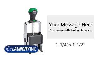 Customize this 1-1/4" x 1-1/2" heavy duty metal laundry stamp w/ up to 6 lines. Available in 5 ink colors. Ships in 1-2 business days!
