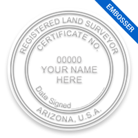 This professional land surveyor embosser for the state of Arizona adheres to state regulations and provides top quality impressions.