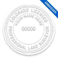 This professional land surveyor embosser for the state of Colorado adheres to state regulations and provides top quality impressions.