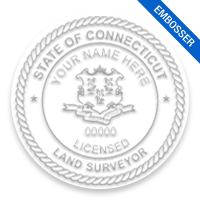 This professional land surveyor embosser for the state of Connecticut adheres to state regulations and provides top quality impressions.