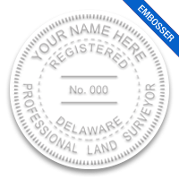 This professional land surveyor embosser for the state of Delaware adheres to state regulations and provides top quality impressions.