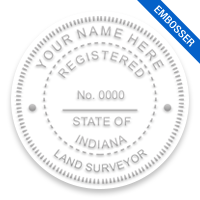 This professional land surveyor embosser for the state of Indiana adheres to state regulations and provides top quality impressions.