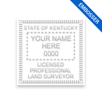 This professional land surveyor embosser for the state of Kentucky adheres to state regulations and provides top quality impressions.