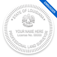 This professional land surveyor embosser for the state of Louisiana adheres to state regulations and provides top quality impressions.