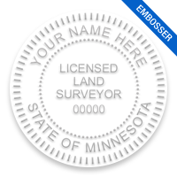 This professional land surveyor embosser for the state of Minnesota adheres to state regulations and provides top quality impressions.