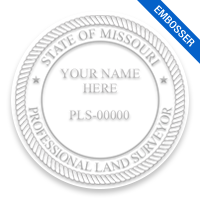 This professional land surveyor embosser for the state of Missouri adheres to state regulations and provides top quality impressions.