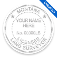 This professional land surveyor embosser for the state of Montana adheres to state regulations and provides top quality impressions.
