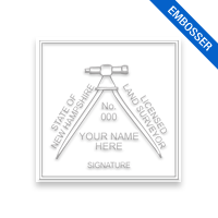 This professional land surveyor embosser for the state of New Hampshire adheres to state regulations and provides top quality impressions.