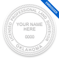 This professional land surveyor embosser for the state of Oklahoma adheres to state regulations and provides top quality impressions.