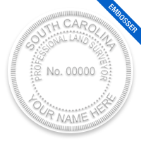 This professional land surveyor embosser for the state of South Carolina adheres to state regulations and provides top quality impressions.