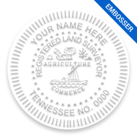 This professional land surveyor embosser for the state of Tennessee adheres to state regulations and provides top quality impressions.