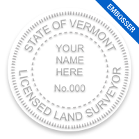 This professional land surveyor embosser for the state of Vermont adheres to state regulations and provides top quality impressions.