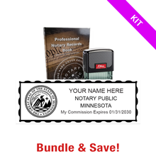 Top quality Minnesota notary renewal kit, meets all state requirements and is available on 5 mount choices with record book. Ships quick!
