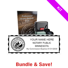Minnesota Notary Standard Kit includes rectangle stamp, record book & thumbprint pad. Upgrades are optional. Fast & free shipping over $100