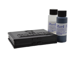 MARK II fast dry ink kit comes w/ ink pad, reactivator & ink (choose between 4 colors). Marks various non-absorbent surfaces & USDA approved!