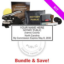 This NC notary pro kit, meets all state requirements & is available on 5 mount choices with rectangle stamp, & seven other items with options to choose from.