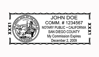 Top quality self-inking California notary stamp meets all state specifications, is fully customizable with 5 mount options. Free shipping on orders over $75!