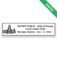 Top quality Kansas notary eSeal meets all state requirements and is available in 5 colors. Delivered via email within 48 business hours.