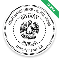 This round notary public digital eSeal for the state of Louisiana adheres to state regulations and provides top quality impressions.
