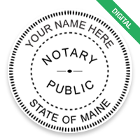 This round notary public digital eSeal for the state of Maine adheres to state regulations and provides top quality impressions.