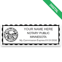 Top quality Minnesota notary eSeal meets all state requirements and is available in 5 colors. Delivered via email within 48 business hours.